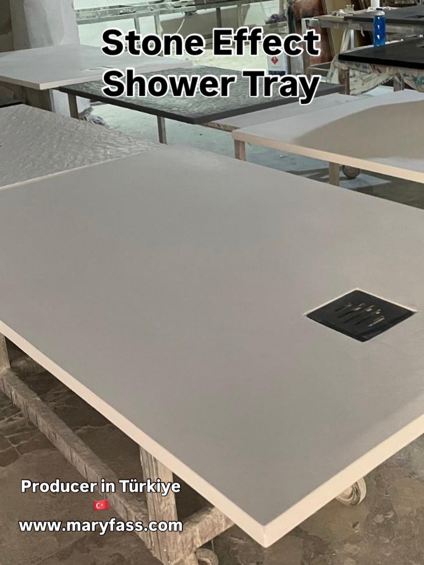 white stone effect shower tray manufacturer in Turkiye